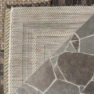 Safavieh Courtyard Low-Profile Power-Loomed Rug From Turkey — Neutral Beige With Green Border, Durable Stain-Resist 2'-0" x 3'-7" IVORY / PINK CY8475-56212-2