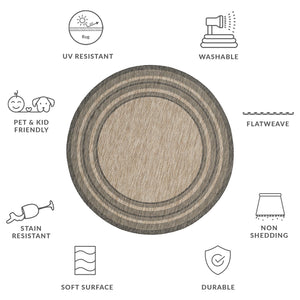 Safavieh Courtyard Elegant Square Area Rug In Natural And Black - Modern Design For Contemporary Spaces Ivory ,Teal 88% Polypropylene,12% Polyester Cy8475-53512-9r