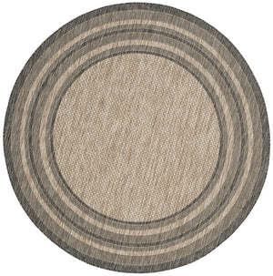 Safavieh Courtyard Low-Profile Power-Loomed Rug From Turkey — Neutral Beige With Green Border, Durable Stain-Resist 2'-3" x 5'-0" CY8475-37312-25