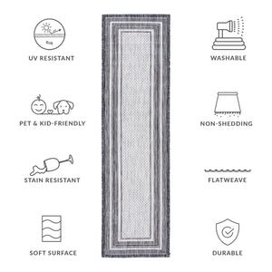 Safavieh Courtyard Elegant Square Area Rug In Natural And Black - Modern Design For Contemporary Spaces Ivory ,Teal 88% Polypropylene,12% Polyester Cy8475-53512-9r