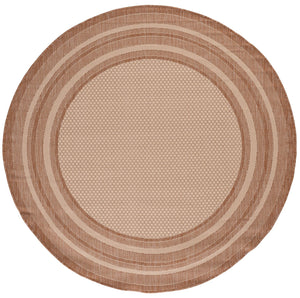 Safavieh Courtyard Low-Profile Power-Loomed Rug From Turkey — Neutral Beige With Green Border, Durable Stain-Resist 2'-0" x 3'-7" BEIGE / DARK BEIG CY8475-39312-2