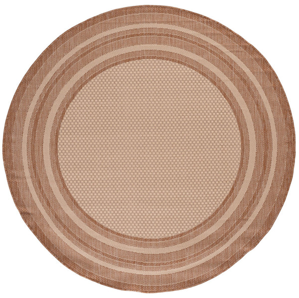 Safavieh Courtyard Low-Profile Power-Loomed Rug From Turkey — Neutral Beige With Green Border, Durable Stain-Resist 2'-0" x 3'-7" BEIGE / DARK BEIG CY8475-39312-2