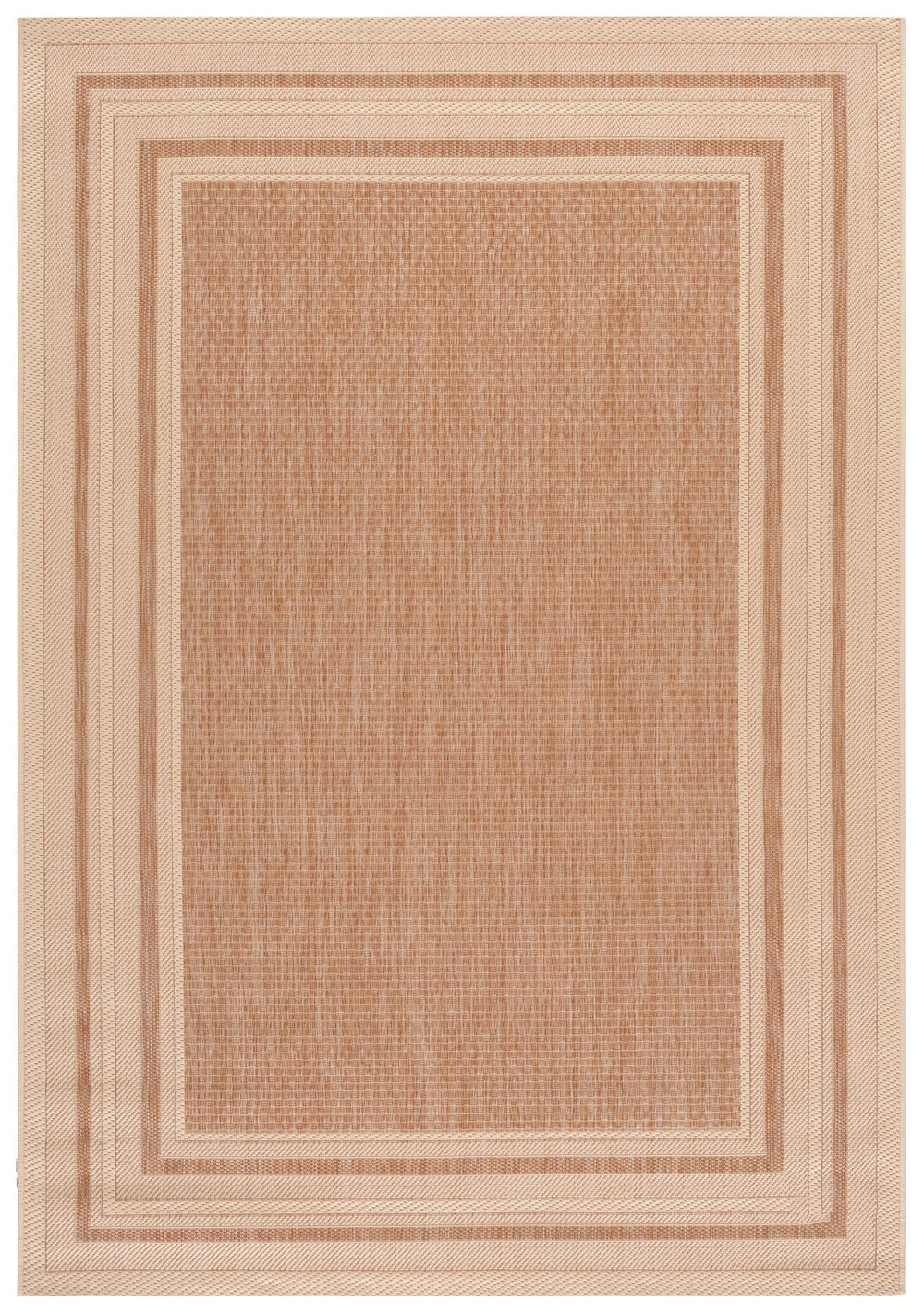 Safavieh Courtyard Modern Minimalist Area Rug — Low-Profile Power-Loomed Turkish Blend, Durable & Stylish 4'-0" x 5'-7" DARK BEIG / BEIGE CY8475-39321-4