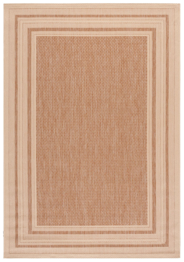 Safavieh Courtyard Low-Profile Turkish Area Rug 8X10 — Beige Field With Subtle Green Accents, Durable Pile 9'-0" x 12'-0" DARK BEIG / BEIGE CY8475-39321-9