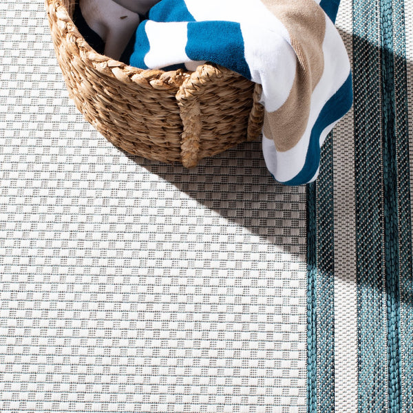 Safavieh Courtyard Elegant Power-loomed Rug For Indoor/Outdoor Spaces - Durable, Stylish, Oeko-tex Certified Ivory ,Black 88% Polypropylene,12% Polyester Cy8475-53712-9sq