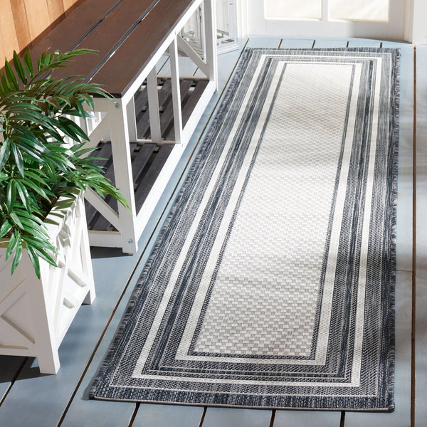 Safavieh Courtyard Modern Beige Area Rug With Deep Green Accents – Power-Loomed Turkey, Stain-Resistant 5X7 6'-0" x 8'-0" CY8475-53712-68