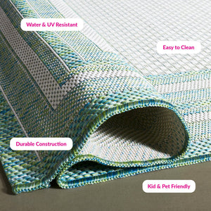 Safavieh Courtyard Elegant Power-loomed Rug For Indoor/Outdoor Spaces - Durable, Stylish, Oeko-tex Certified Ivory ,Black 88% Polypropylene,12% Polyester Cy8475-53712-9sq