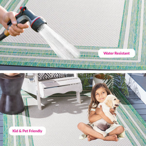 Safavieh Courtyard Elegant Power-loomed Rug For Indoor/Outdoor Spaces - Durable, Stylish, Oeko-tex Certified Natural ,Black 88% Polypropylene,12% Polyester Cy8475-37312-214