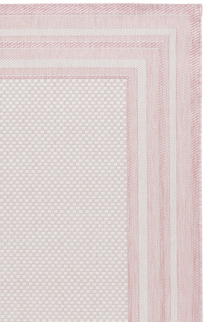 Safavieh Courtyard Low-Profile Power-Loomed Rug From Turkey — Neutral Beige With Green Border, Durable Stain-Resist 2'-0" x 3'-7" IVORY / PINK CY8475-56212-2