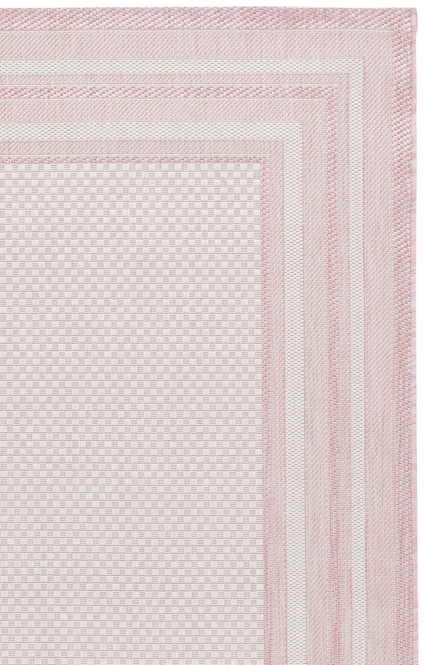 Safavieh Courtyard Low-Profile Power-Loomed Rug From Turkey — Neutral Beige With Green Border, Durable Stain-Resist 2'-0" x 3'-7" IVORY / PINK CY8475-56212-2