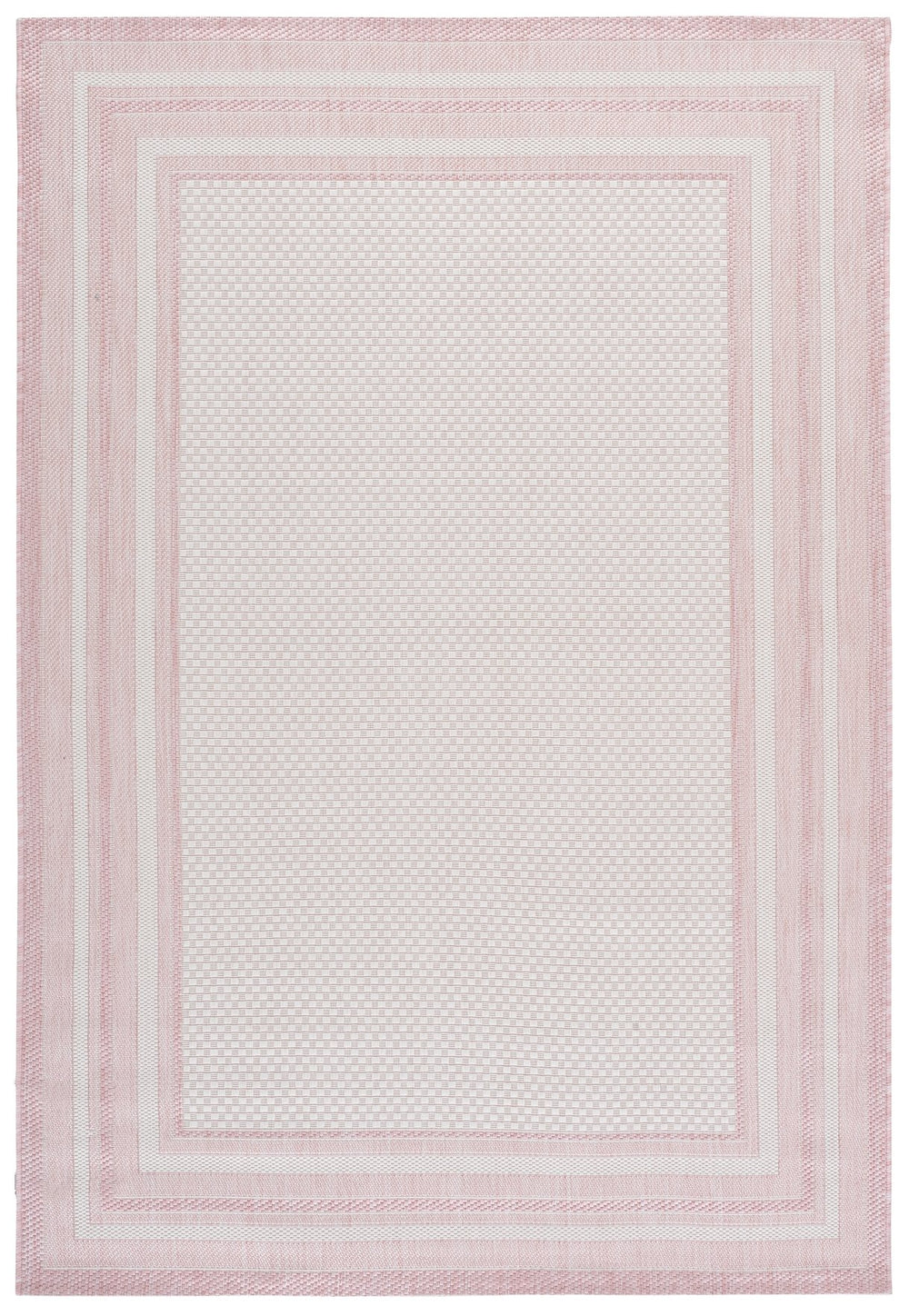 Safavieh Courtyard Round Area Rug 6Ft7in Diameter — Low-Profile, Stain-Resistant Poly Blend For High-Traffic Spaces 6'-7" x 6'-7" IVORY / PINK CY8475-56212-7R