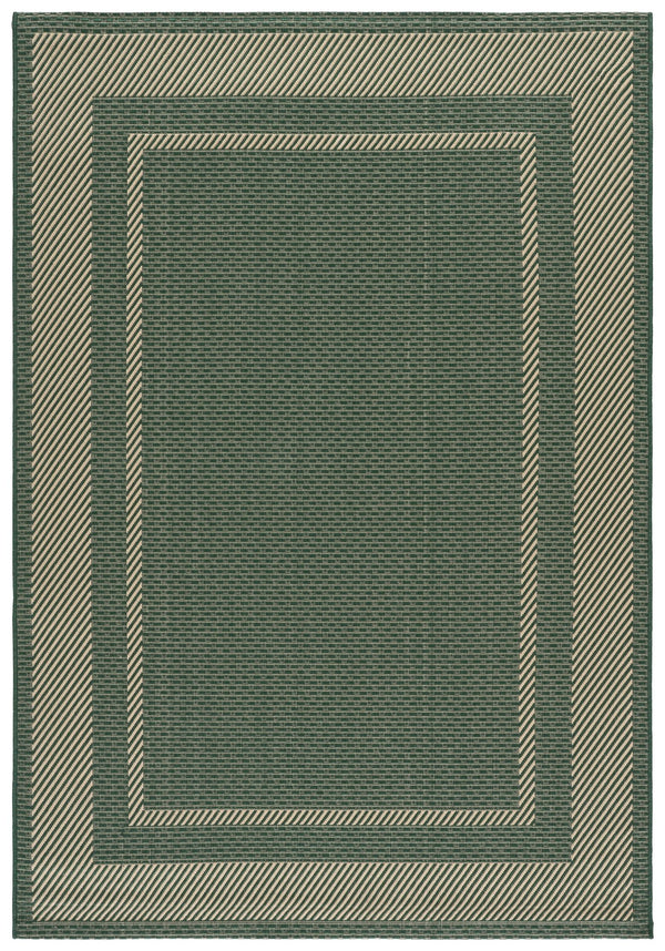 Safavieh Courtyard Low-Profile Green And Neutral Area Rug — Power-Loomed Turkish Construction, Stain-Resistant Soft Pile 2'-7" x 5'-0" GREEN / BEIGE CY8477-32221-3