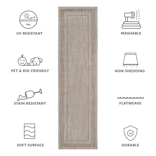 Safavieh Courtyard Elegant Beige/Brown Indoor/Outdoor Rug - Timeless Style For Hallways & Entryways Beige ,Black 88% Polypropylene,12% Polyester Cy8477-36612-28