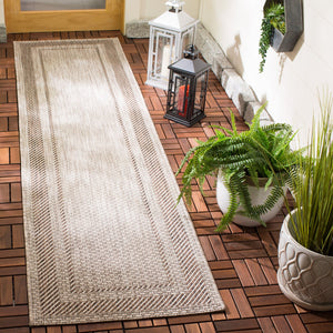 Safavieh Courtyard Round Area Rug — Calming Green & Neutral Tones, Low-Profile Power-Loomed Durability For Homes 5'-3" x 5'-3" CY8477-36312-5R