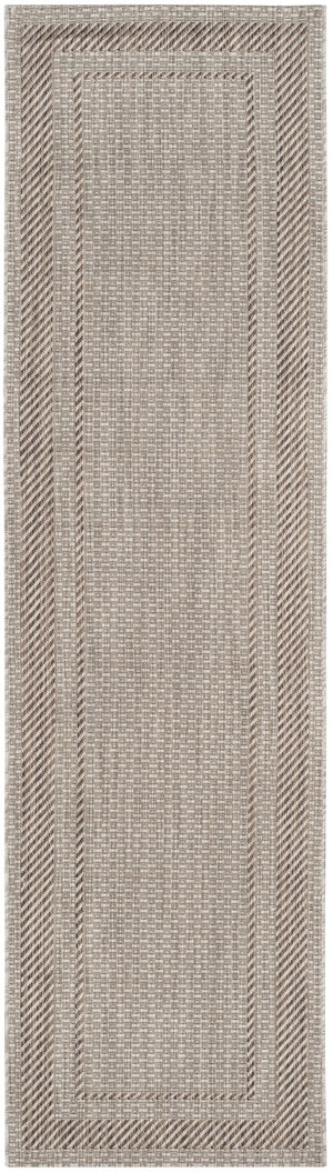Safavieh Courtyard Round Area Rug — Calming Green & Neutral Tones, Low-Profile Power-Loomed Durability For Homes 5'-3" x 5'-3" CY8477-36312-5R