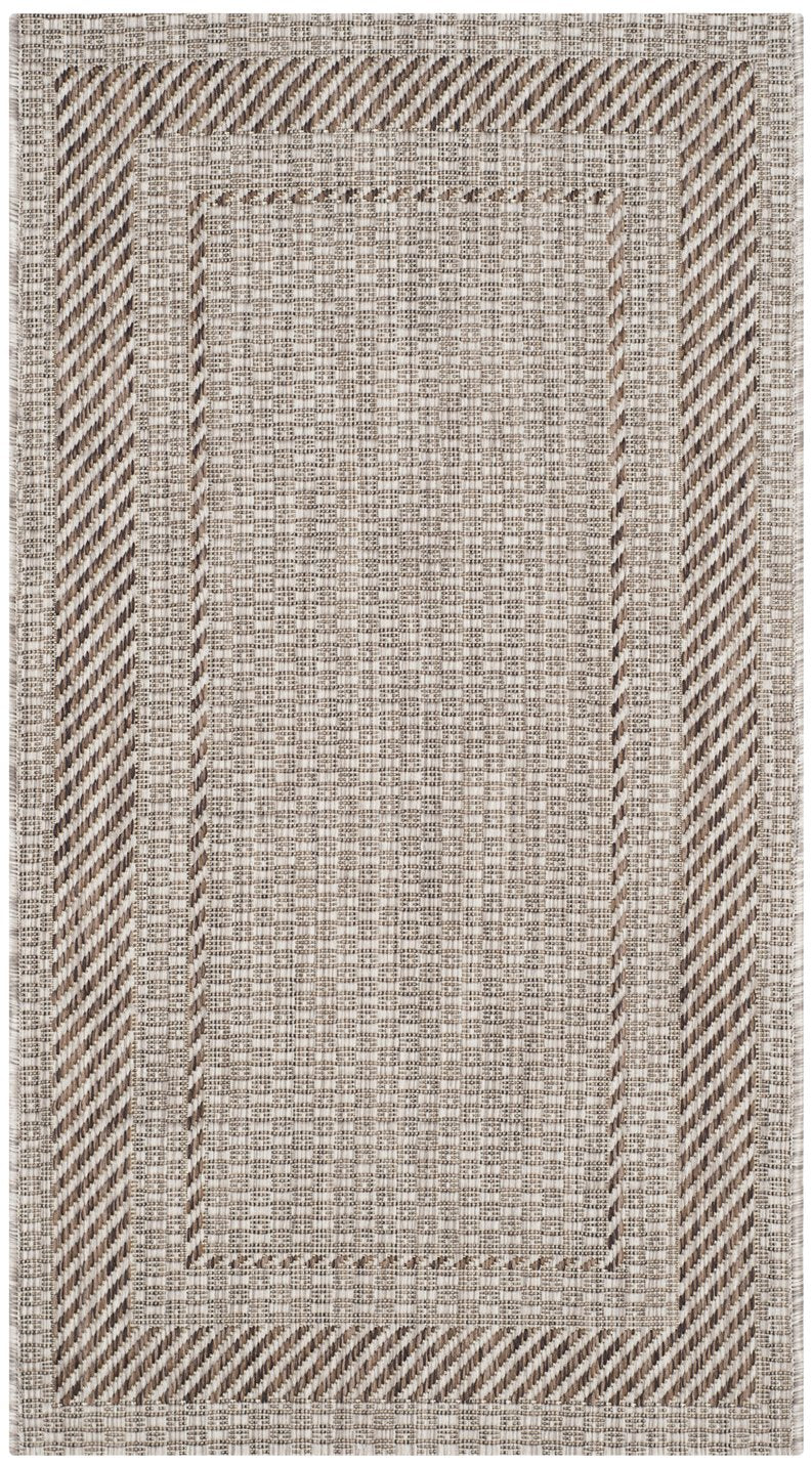 Safavieh Courtyard Round Area Rug — Calming Green & Neutral Tones, Low-Profile Power-Loomed Durability For Homes 5'-3" x 5'-3" CY8477-36312-5R