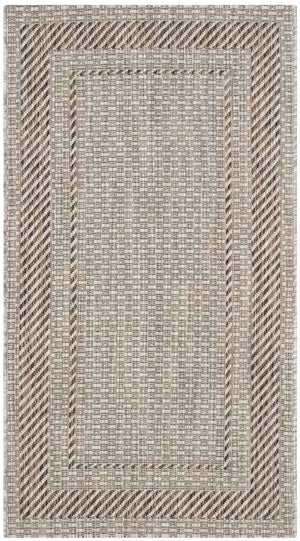 Safavieh Courtyard Round Area Rug — Calming Green & Neutral Tones, Low-Profile Power-Loomed Durability For Homes 5'-3" x 5'-3" CY8477-36312-5R