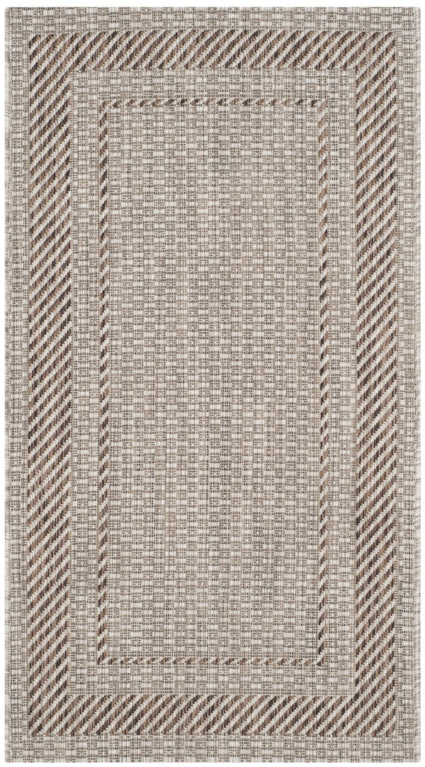 Safavieh Courtyard Round Area Rug — Calming Green & Neutral Tones, Low-Profile Power-Loomed Durability For Homes 5'-3" x 5'-3" CY8477-36312-5R