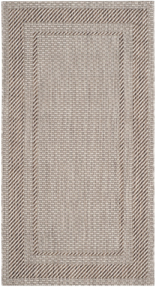 Safavieh Courtyard Round Area Rug — Calming Green & Neutral Tones, Low-Profile Power-Loomed Durability For Homes 5'-3" x 5'-3" CY8477-36312-5R