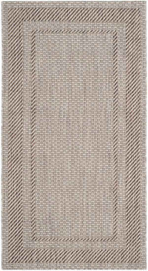 Safavieh Courtyard Low-Profile Green And Neutral Area Rug — Power-Loomed Turkish Construction, Stain-Resistant Soft Pile 2'-3" x 5'-0" BEIGE / BROWN CY8477-36312-25