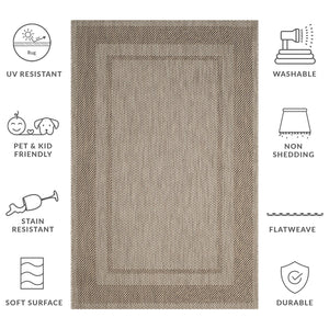 Safavieh Courtyard Elegant Beige/Brown Indoor/Outdoor Rug - Timeless Style For Hallways & Entryways Beige ,Black 88% Polypropylene,12% Polyester Cy8477-36612-28