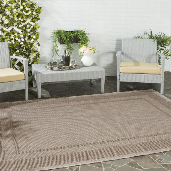 Safavieh Courtyard Elegant Beige/Brown Indoor/Outdoor Rug - Timeless Style For Hallways & Entryways Beige ,Black 88% Polypropylene,12% Polyester Cy8477-36612-28