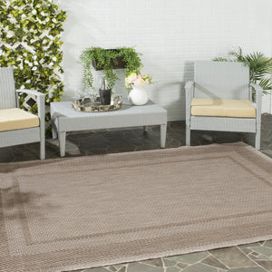Safavieh Courtyard Round Area Rug — Calming Green & Neutral Tones, Low-Profile Power-Loomed Durability For Homes 5'-3" x 5'-3" CY8477-36312-5R