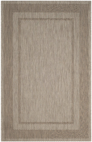 Safavieh Courtyard Round Area Rug — Calming Green & Neutral Tones, Low-Profile Power-Loomed Durability For Homes 5'-3" x 5'-3" CY8477-36312-5R
