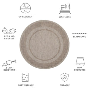 Safavieh Courtyard Elegant Beige/Brown Indoor/Outdoor Rug - Timeless Style For Hallways & Entryways Beige ,Black 88% Polypropylene,12% Polyester Cy8477-36612-28