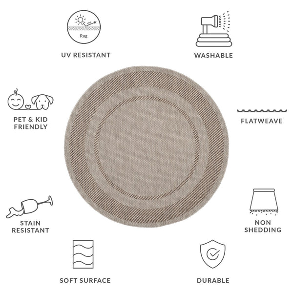 Safavieh Courtyard Elegant Beige/Brown Indoor/Outdoor Rug - Timeless Style For Hallways & Entryways Beige ,Black 88% Polypropylene,12% Polyester Cy8477-36612-28