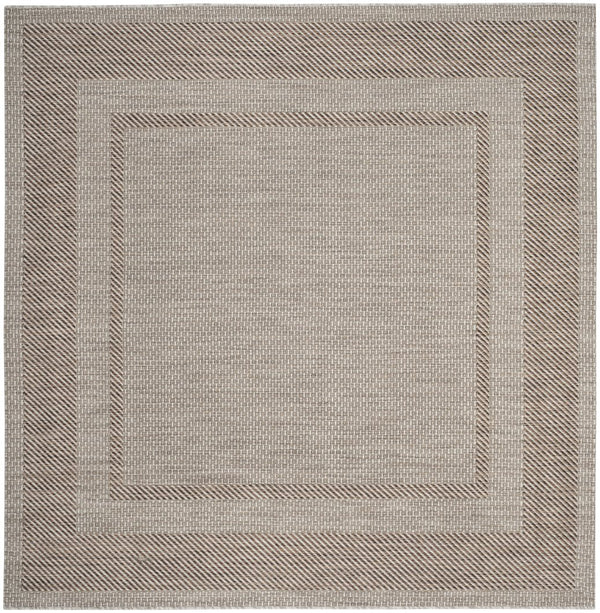 Safavieh Courtyard Round Area Rug — Calming Green & Neutral Tones, Low-Profile Power-Loomed Durability For Homes 5'-3" x 5'-3" CY8477-36312-5R