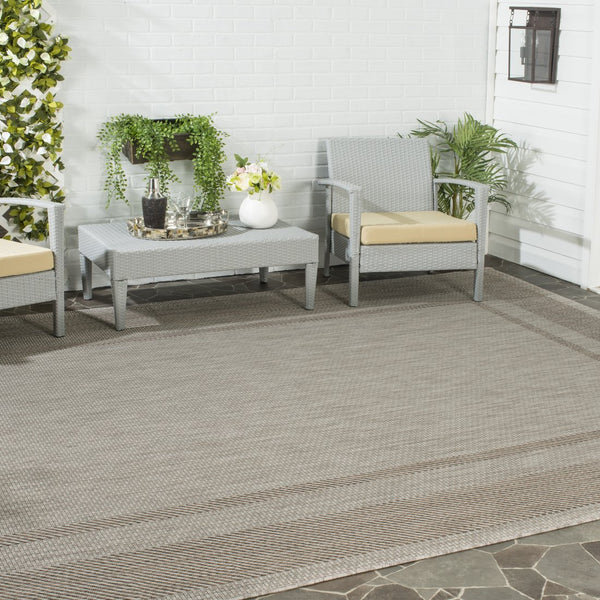 Safavieh Courtyard Elegant Beige/Brown Indoor/Outdoor Rug - Timeless Style For Hallways & Entryways Beige ,Black 88% Polypropylene,12% Polyester Cy8477-36612-28