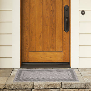 Safavieh Courtyard Round Area Rug — Calming Green & Neutral Tones, Low-Profile Power-Loomed Durability For Homes 4'-0" x 4'-0" BEIGE / BLACK CY8477-36612-4R