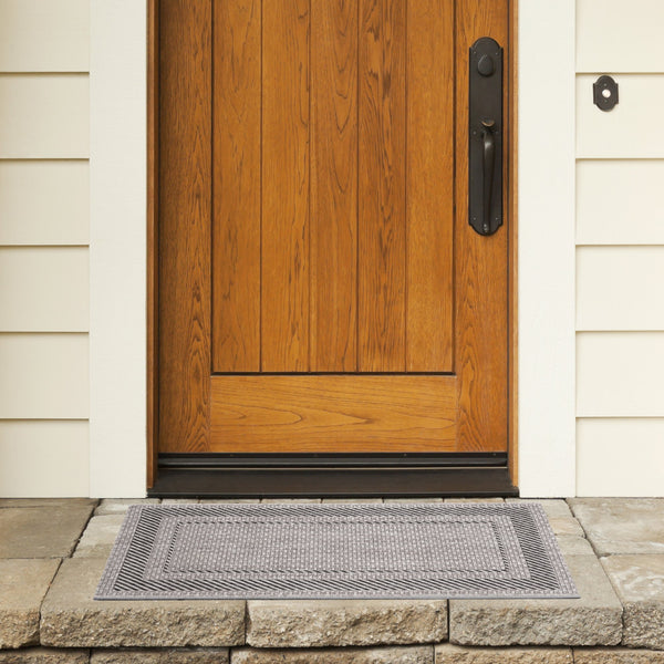 Safavieh Courtyard Round Area Rug — Calming Green & Neutral Tones, Low-Profile Power-Loomed Durability For Homes 4'-0" x 4'-0" BEIGE / BLACK CY8477-36612-4R