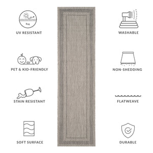 Safavieh Courtyard Elegant Beige/Brown Indoor/Outdoor Rug - Timeless Style For Hallways & Entryways Beige ,Black 88% Polypropylene,12% Polyester Cy8477-36612-28