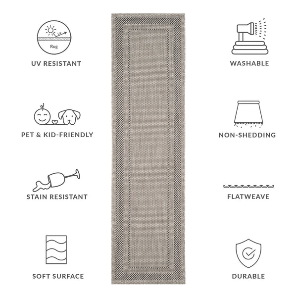 Safavieh Courtyard Elegant Beige/Brown Indoor/Outdoor Rug - Timeless Style For Hallways & Entryways Beige ,Black 88% Polypropylene,12% Polyester Cy8477-36612-28