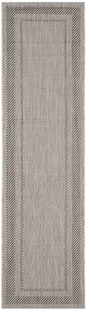 Safavieh Courtyard Round Area Rug — Calming Green & Neutral Tones, Low-Profile Power-Loomed Durability For Homes 4'-0" x 4'-0" BEIGE / BLACK CY8477-36612-4R