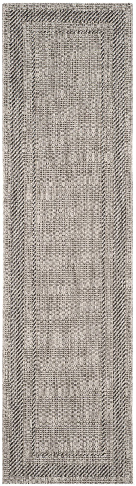 Safavieh Courtyard Round Area Rug — Calming Green & Neutral Tones, Low-Profile Power-Loomed Durability For Homes 4'-0" x 4'-0" BEIGE / BLACK CY8477-36612-4R
