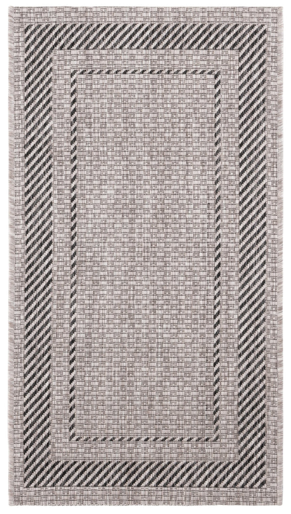 Safavieh Courtyard Round Area Rug — Calming Green & Neutral Tones, Low-Profile Power-Loomed Durability For Homes 4'-0" x 4'-0" BEIGE / BLACK CY8477-36612-4R