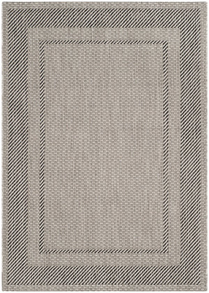 Safavieh Courtyard Round Area Rug — Calming Green & Neutral Tones, Low-Profile Power-Loomed Durability For Homes 4'-0" x 4'-0" BEIGE / BLACK CY8477-36612-4R