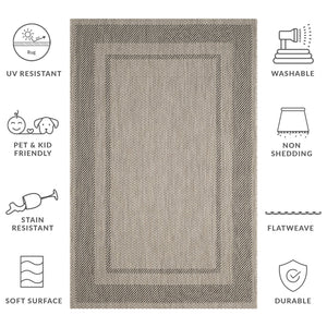 Safavieh Courtyard Elegant Beige/Brown Indoor/Outdoor Rug - Timeless Style For Hallways & Entryways Beige ,Black 88% Polypropylene,12% Polyester Cy8477-36612-28