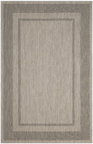 Safavieh Courtyard Round Area Rug — Calming Green & Neutral Tones, Low-Profile Power-Loomed Durability For Homes 4'-0" x 4'-0" BEIGE / BLACK CY8477-36612-4R