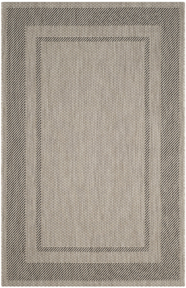 Safavieh Courtyard Round Area Rug — Calming Green & Neutral Tones, Low-Profile Power-Loomed Durability For Homes 4'-0" x 4'-0" BEIGE / BLACK CY8477-36612-4R