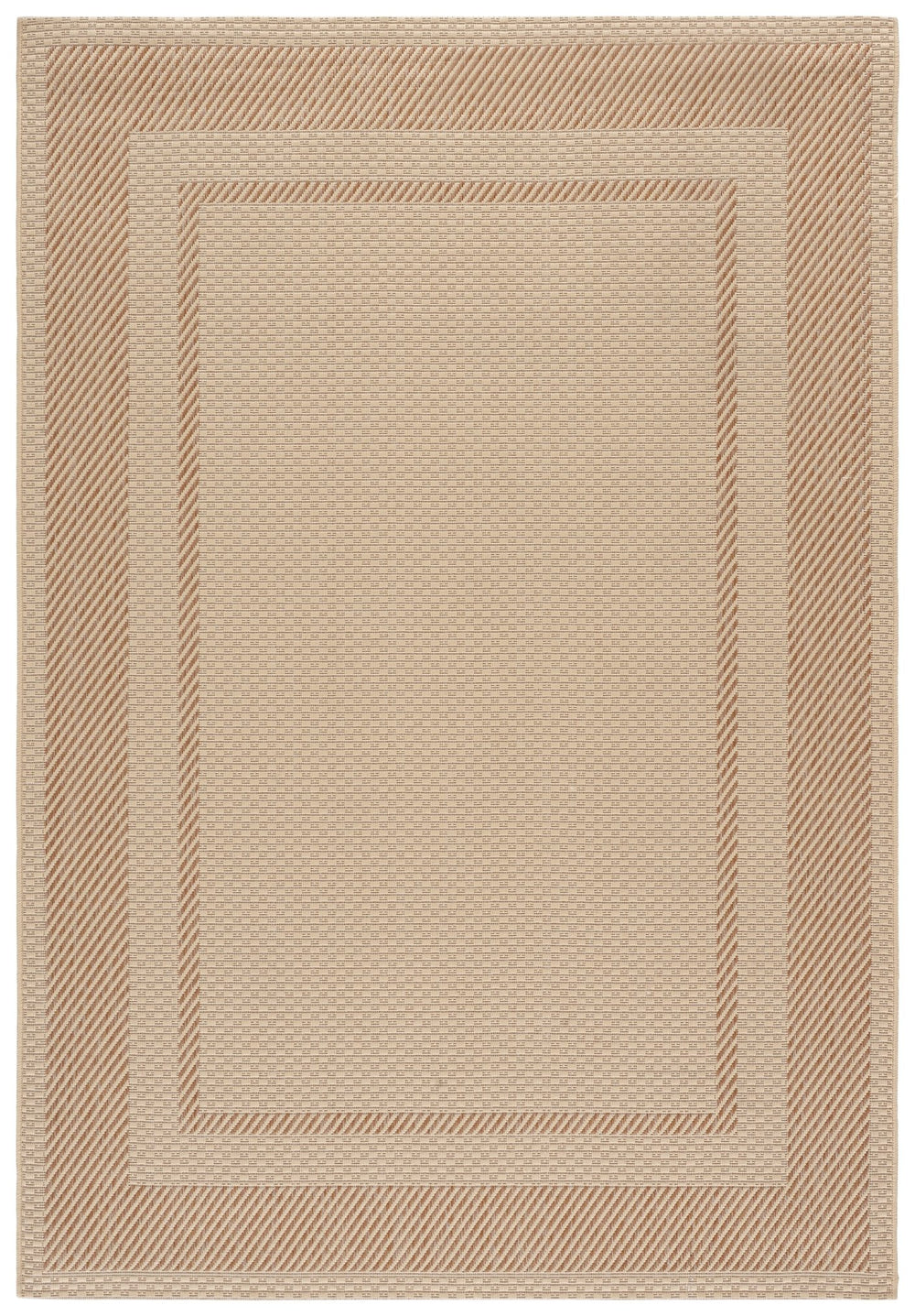 Safavieh Courtyard Medium Rectangle Area Rug From Turkey — Low-Profile 1/4" Pile, Durable Power-Loomed, Stain-Resistant Contemporary Accent 6'-0" x 8'-0" BEIGE / DARK BEIG CY8477-39312-68