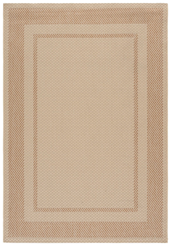 Safavieh Courtyard Round Area Rug — Calming Green & Neutral Tones, Low-Profile Power-Loomed Durability For Homes 6'-7" x 6'-7" BEIGE / DARK BEIG CY8477-39312-7R