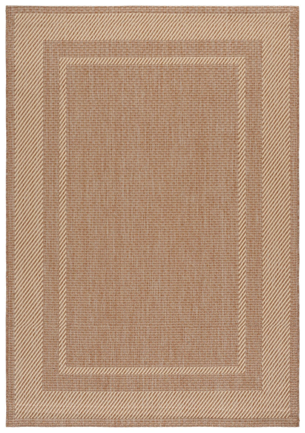 Safavieh Courtyard Round Area Rug — Calming Green & Neutral Tones, Low-Profile Power-Loomed Durability For Homes 6'-7" x 6'-7" DARK BEIG / BEIGE CY8477-39321-7R