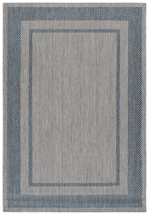 Safavieh Courtyard Round Area Rug — Calming Green & Neutral Tones, Low-Profile Power-Loomed Durability For Homes 6'-7" x 6'-7" GREY / NAVY CY8477-40012-7R