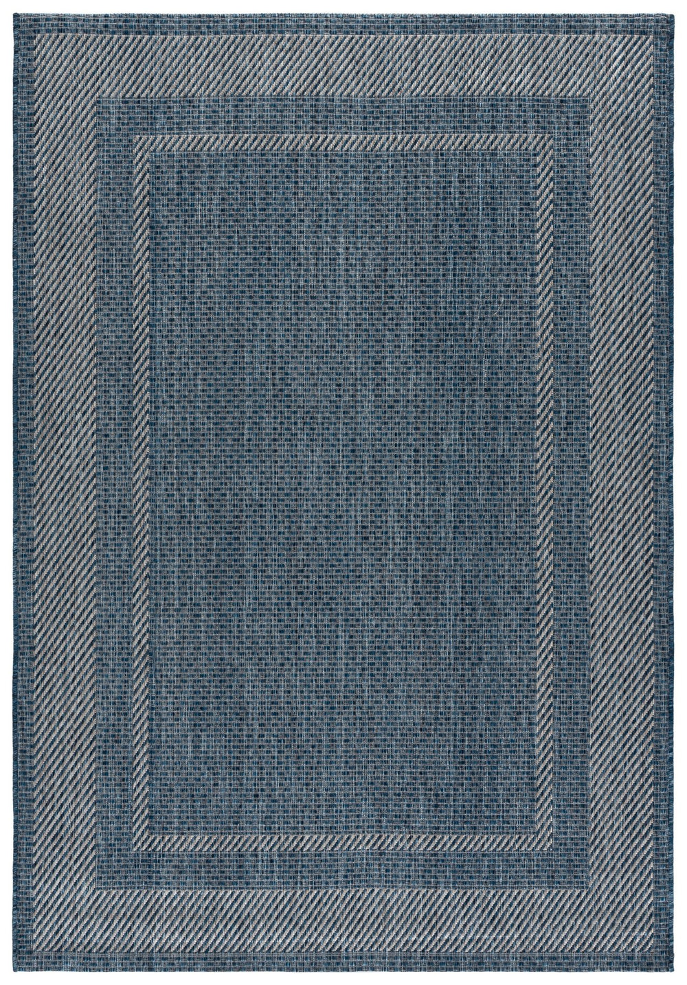 Safavieh Courtyard Low-Profile Green And Neutral Area Rug — Power-Loomed Turkish Construction, Stain-Resistant Soft Pile 2'-7" x 5'-0" NAVY / GREY CY8477-40021-3