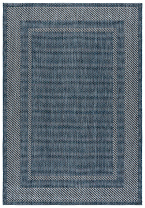 Safavieh Courtyard Round Area Rug — Calming Green & Neutral Tones, Low-Profile Power-Loomed Durability For Homes 6'-7" x 6'-7" NAVY / GREY CY8477-40021-7R