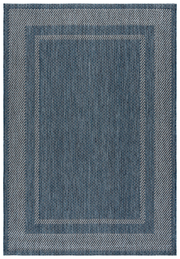 Safavieh Courtyard Round Area Rug — Calming Green & Neutral Tones, Low-Profile Power-Loomed Durability For Homes 6'-7" x 6'-7" NAVY / GREY CY8477-40021-7R